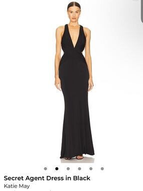 Katie May Black Cross-Back Backless Gown